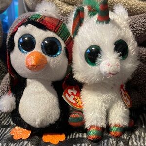 Ty Beanie Boos, pack of 2. Cheer & Snowfall.